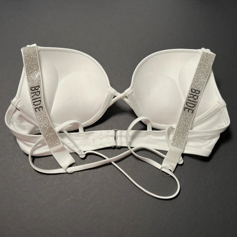 Victoria Secret 34A Bombshell Push Up Bikini Top Bride Shine Strap White - Picture 6 of 6